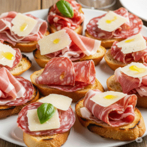 ricetta dei crostini con parmigiano e salumi